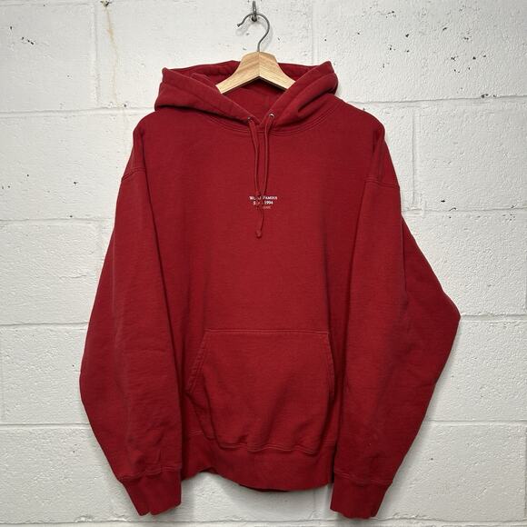 Supreme Other - Supreme World Famous Micro Logo Hooded Sweatshirt “Dark Red”